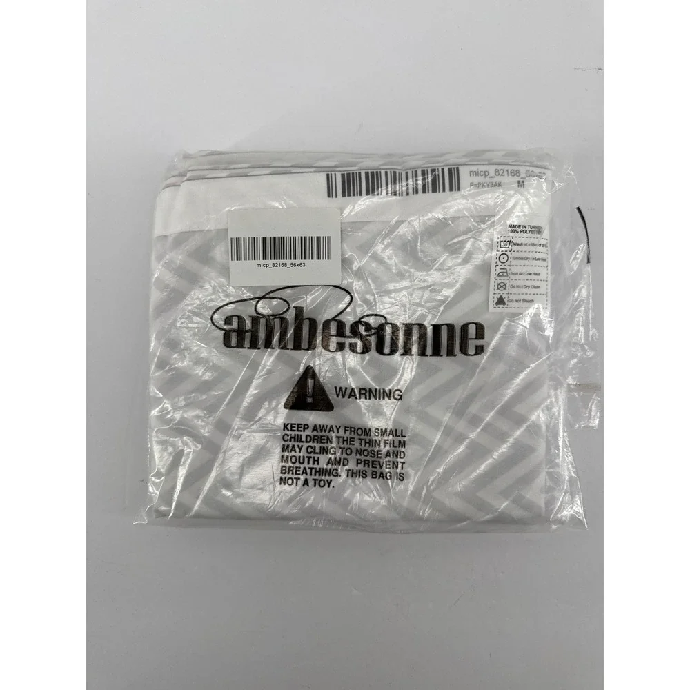 Ambesonne Grey White Chevron Window Curtains 2 Panel Set 56x63 Rod Pocket New